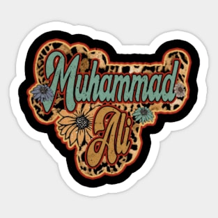 Retro Muhammad Gifts Name Ali Flowers Personalized Styles Sticker